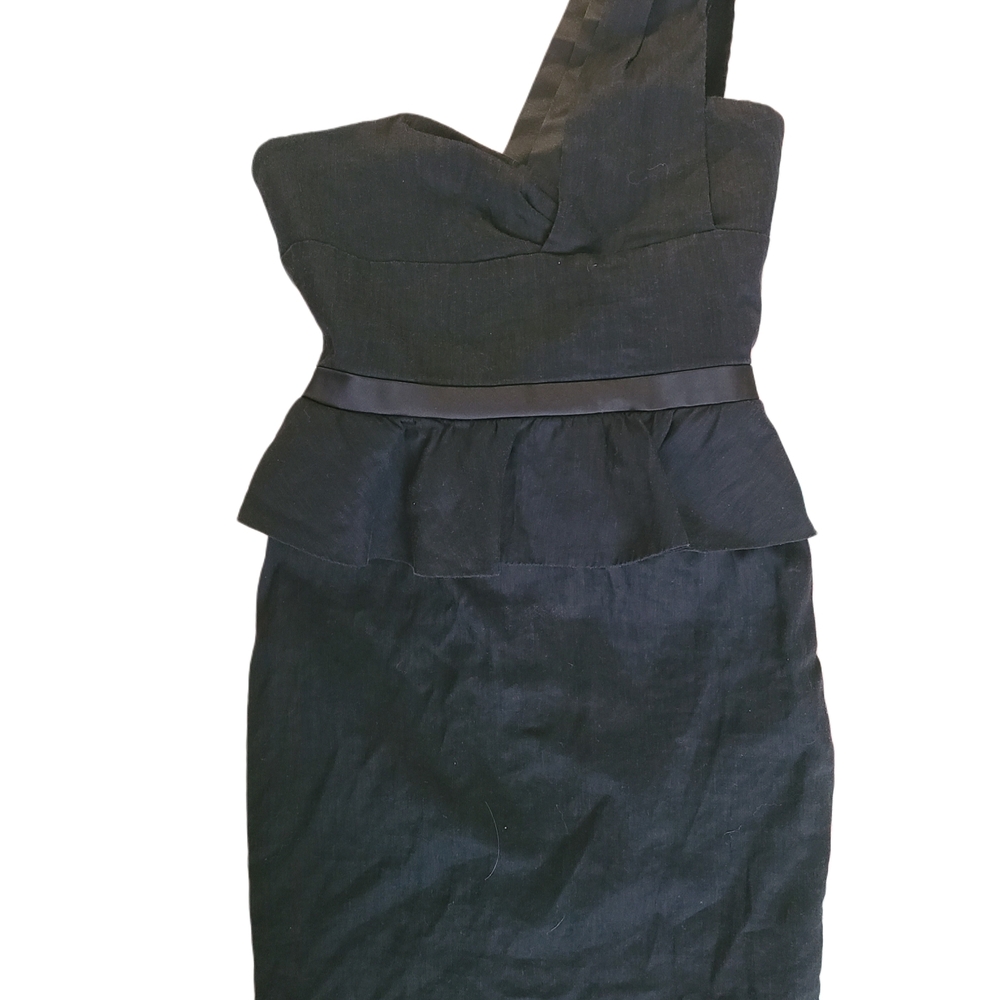 Bebe Blue One-Shoulder Asymmetrical Cocktail Dress